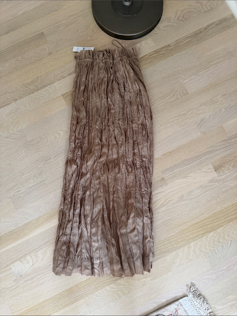 J. Crew Brown Beige Crinkled Maxi Skirt